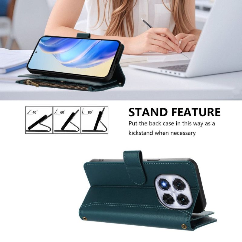 Fodral För Xiaomi Redmi Note 14 Pro 4g Plånbok Med 9 Kortplatser Och Snodd