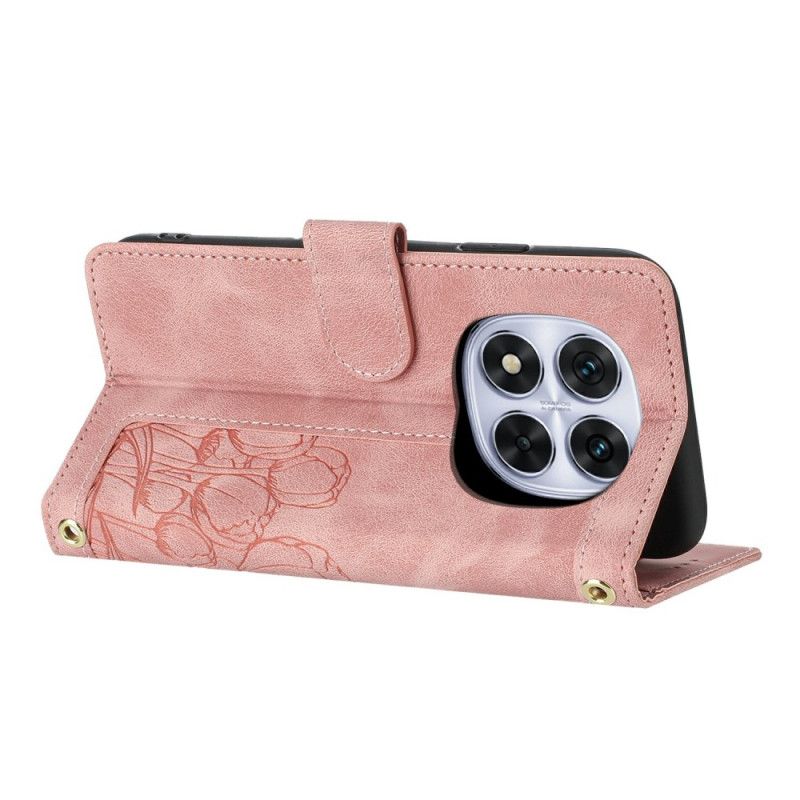 Fodral Xiaomi Redmi Note 14 Pro 4g Blommönster Med Rem