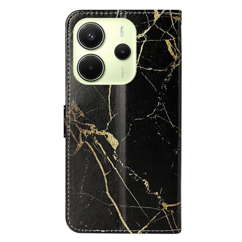 Fodral Xiaomi Redmi Note 14 Pro 4g Svart Och Guld Marmor