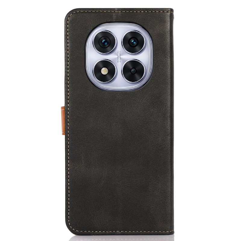 Läderfodral Xiaomi Redmi Note 14 Pro 4g Telefonfodral Guldfärgad Spänne Khazneh