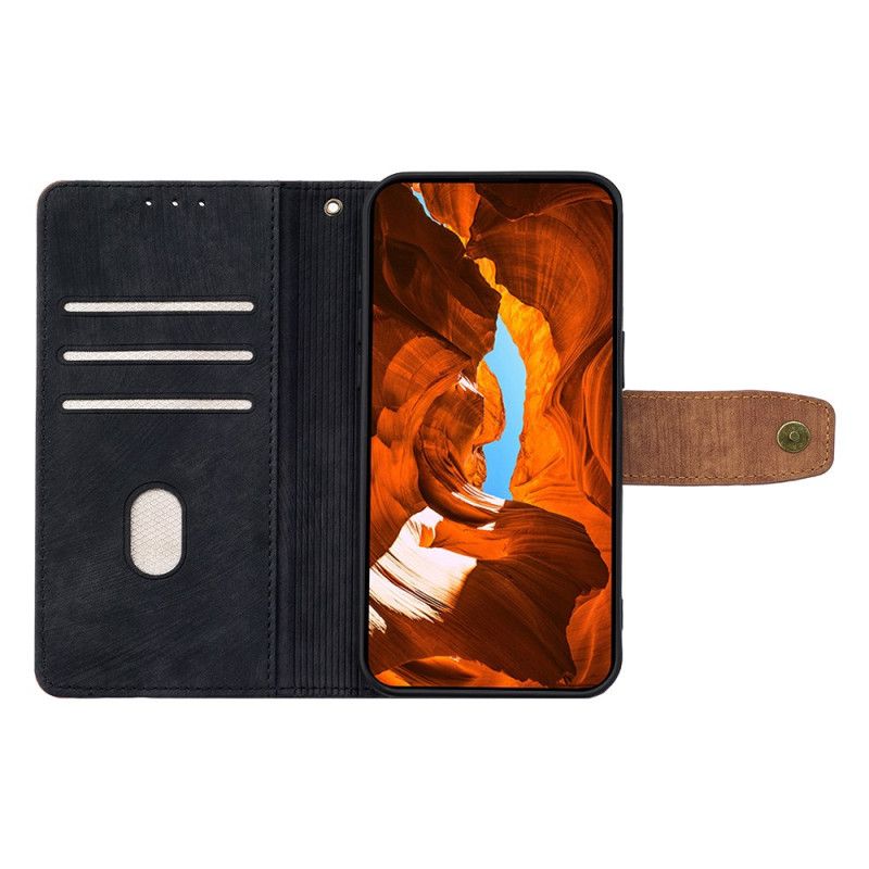 Läderfodral Xiaomi Redmi Note 14 Pro 4g Telefonfodral Rfid-blockerande Tvåfärgad Mockaeffekt