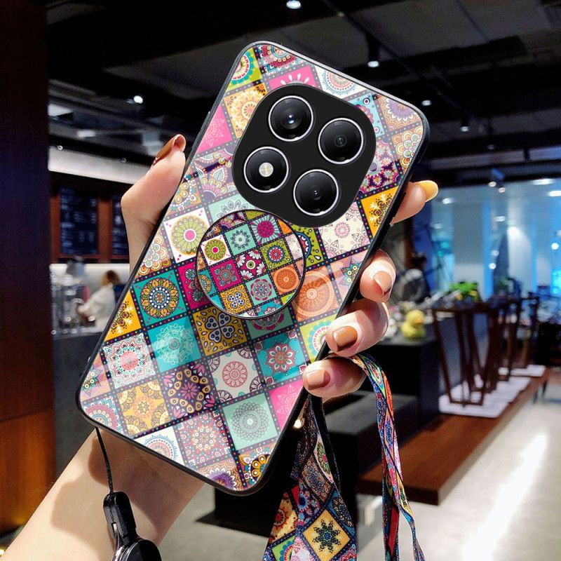 Skal Xiaomi Redmi Note 14 Pro 4g Stativ Och Rem Med Lapptäcksmönster