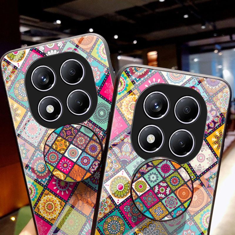 Skal Xiaomi Redmi Note 14 Pro 4g Stativ Och Rem Med Lapptäcksmönster