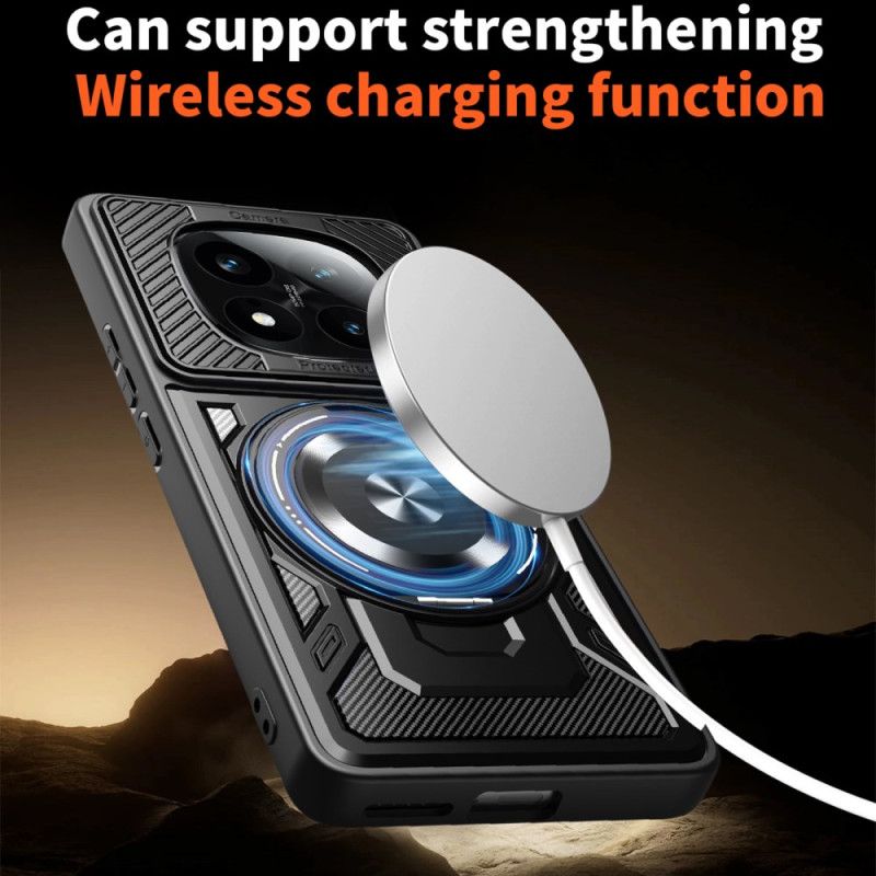 Skal Xiaomi Redmi Note 14 Pro 4g Telefonfodral Magnetisk Med Roterande Stativ