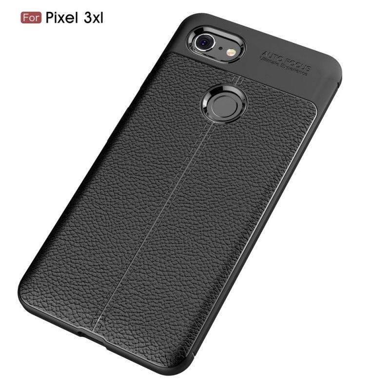 Skal för Google Pixel 3 XL Svart Dubbel Linjelycherskinn
