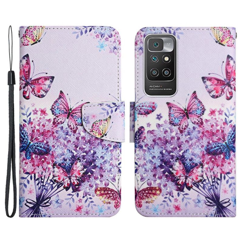Fodral Xiaomi Redmi 10 Bukett Med Blommor Och Fjärilar