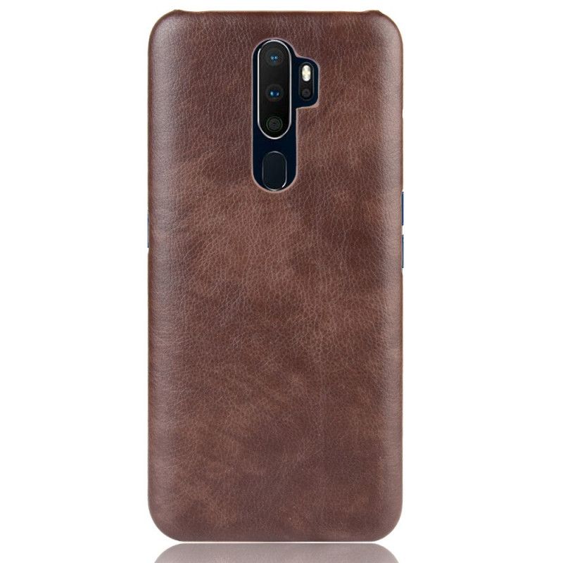 Skal Oppo A5 2020 Svart Lychee-Lädereffekt