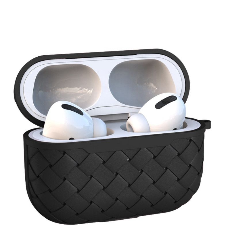 Skal AirPods Pro Svart Vävd Nx Med Nyckelring Och Karbinhake