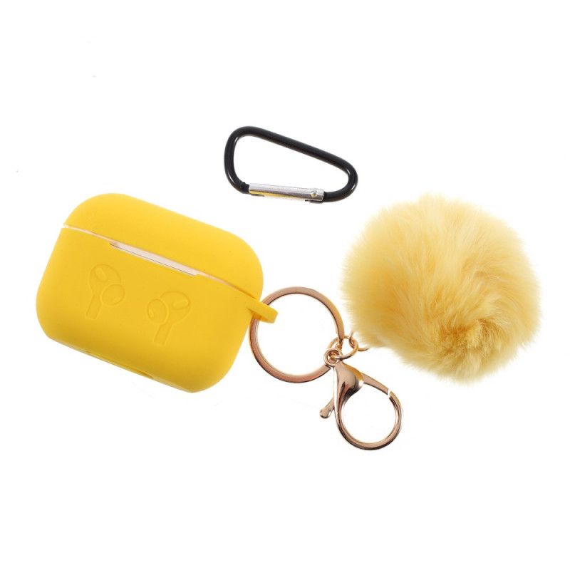 Skal för AirPods Pro Svart Silikon Och Päls Karbinhake