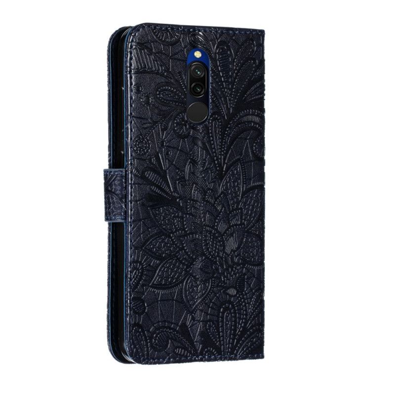 Fodral för Xiaomi Redmi 8 Marinblå Tribal Thong Blommor