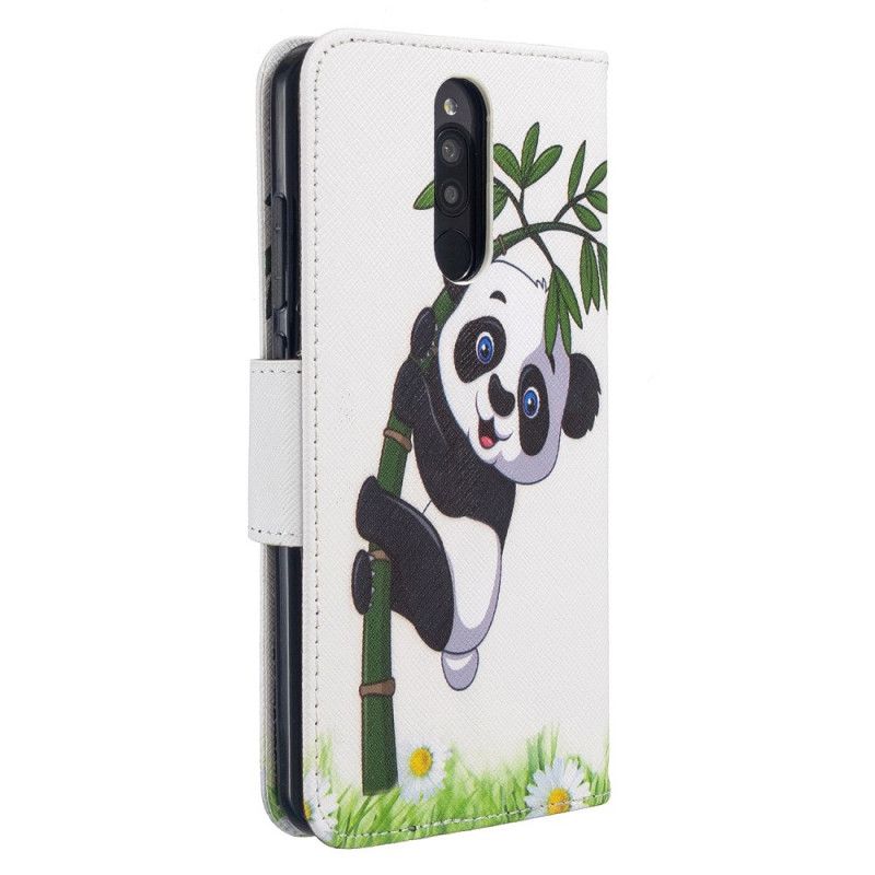 Läderskal Xiaomi Redmi 8 Panda På Bambu