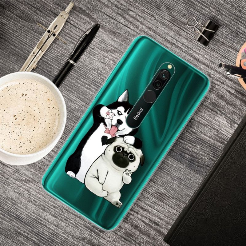 Skal Xiaomi Redmi 8 Mobilskal Roliga Hundar
