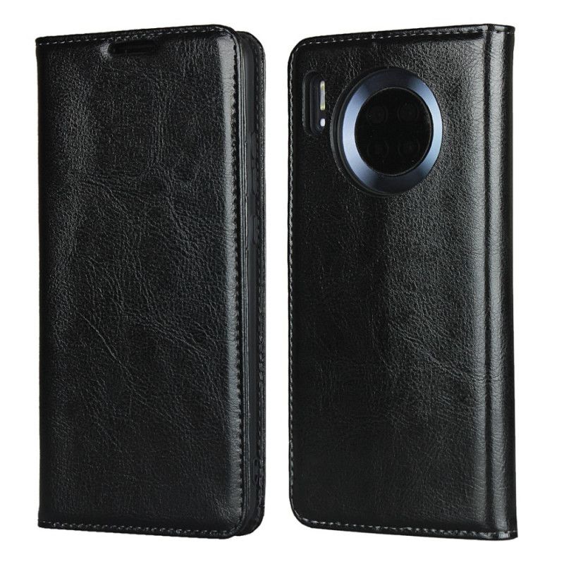 Folio-fodral Huawei Mate 30 Svart Äkta Renhetsläder