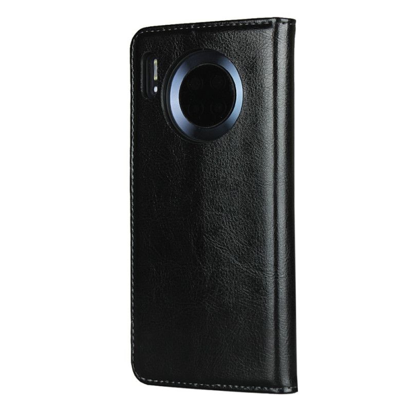 Folio-fodral Huawei Mate 30 Svart Äkta Renhetsläder