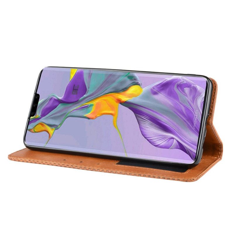 Folio-fodral Huawei Mate 30 Svart Stiliserad Vintage Lädereffekt