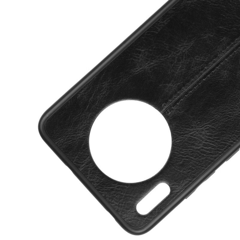 Skal Huawei Mate 30 Svart Sydd Lädereffekt