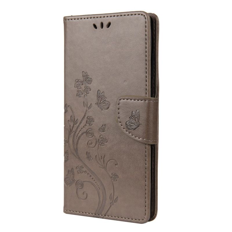 Läderfodral Xiaomi Poco X3 Svart Fjärilar Och Blommor