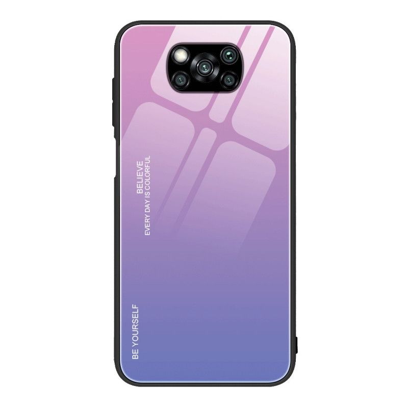 Skal Xiaomi Poco X3 Röd Var Dig Själv Härdat Glas