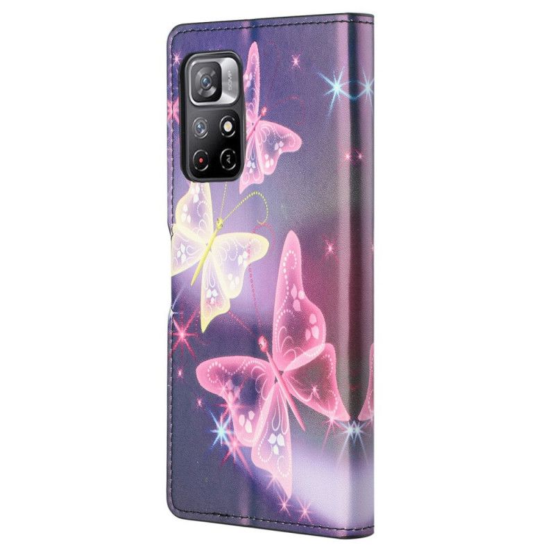 Fodral För Xiaomi Redmi Note 11 / Poco M4 Pro 5g Fjärilar Och Blommor