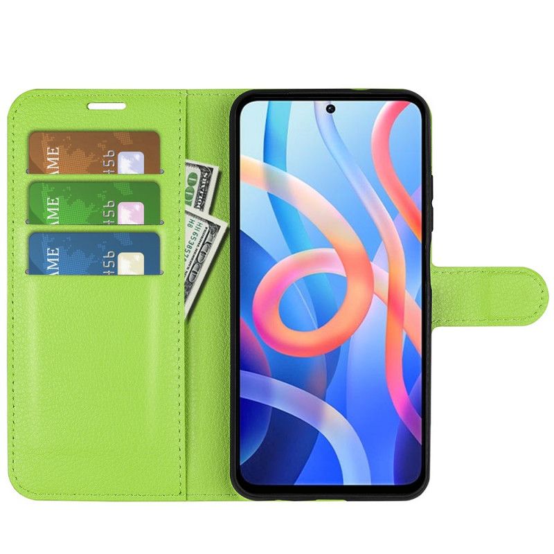 Fodral Xiaomi Redmi Note 11 / Poco M4 Pro 5g Klassisk Litchi-lädereffekt