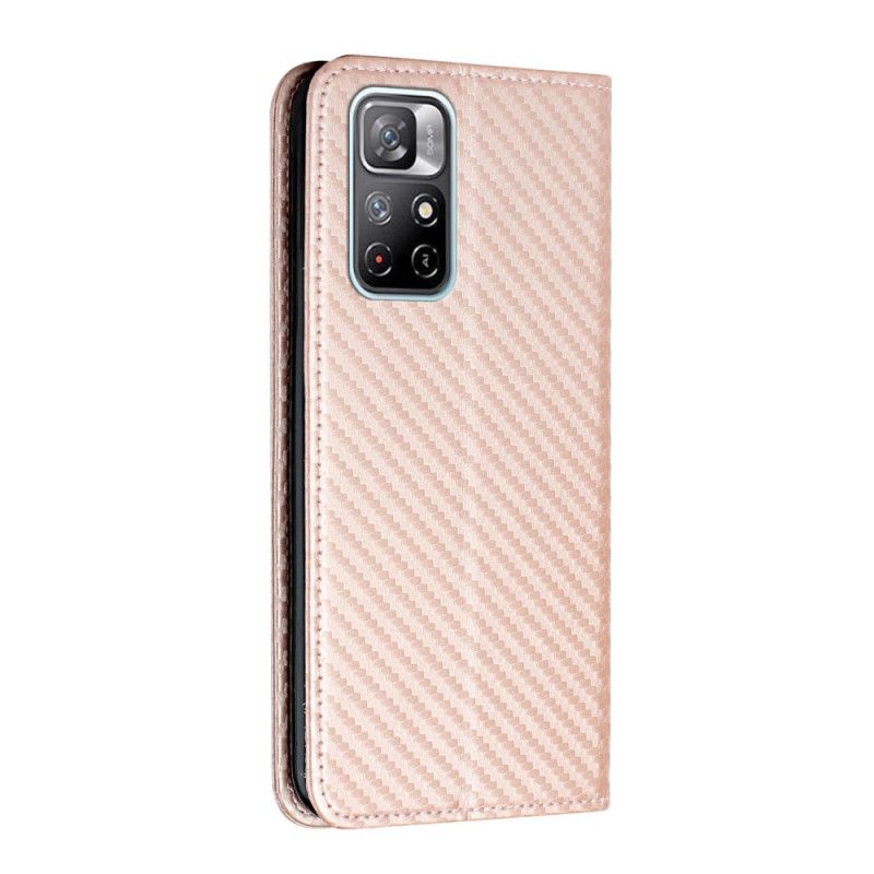 Folio-fodral För Xiaomi Redmi Note 11 / Poco M4 Pro 5g Kolfiberrem