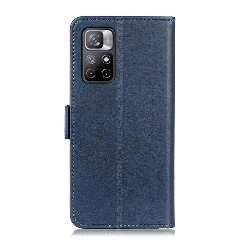 Läderfodral Xiaomi Redmi Note 11 / Poco M4 Pro 5g Telefonfodral Dubbel Klaff