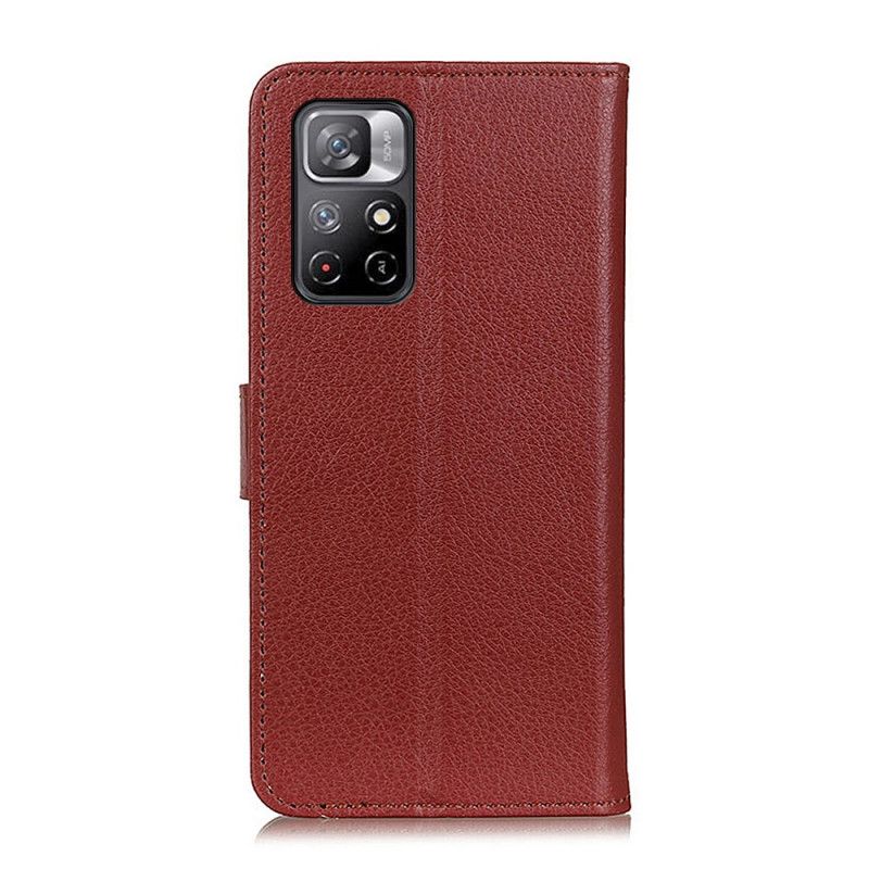Läderfodral Xiaomi Redmi Note 11 / Poco M4 Pro 5g Telefonfodral Premium Litchi Lädereffekt