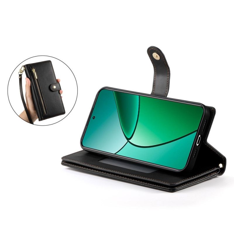 Fodral För Realme 14 Pro 5g Plånboksdesign Med Rem Och Axelrem