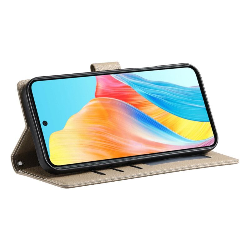 Fodral Realme 14 Pro 5g Enfärgad Lädereffekt Med Rem