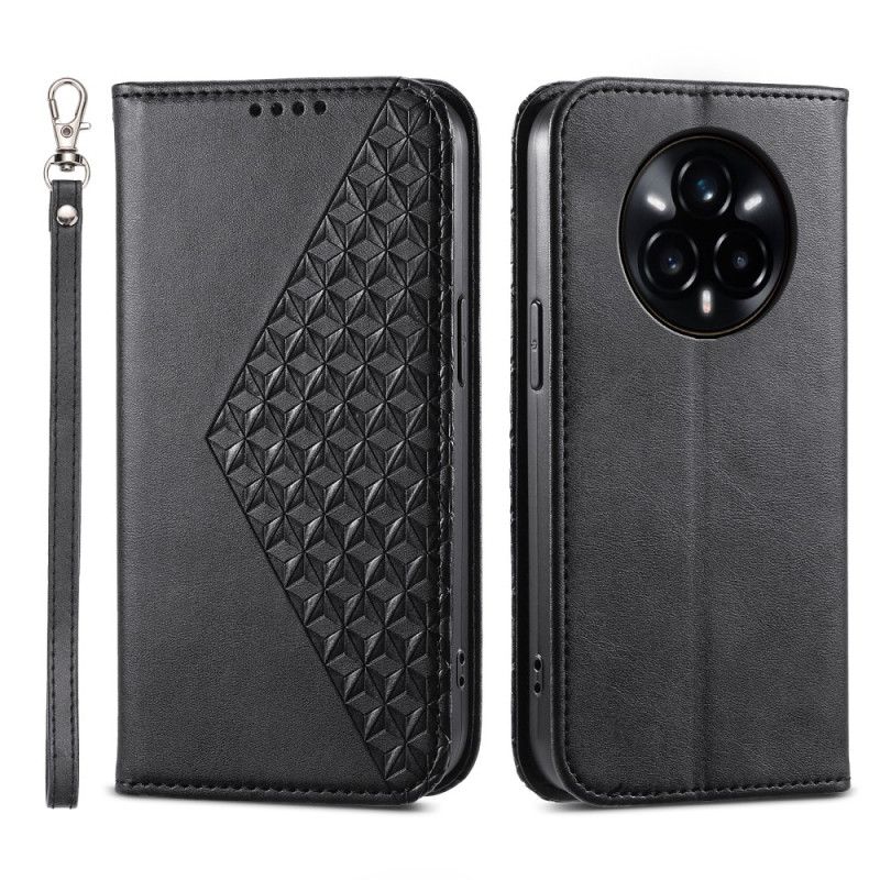 Folio-fodral Realme 14 Pro 5g Texturerad Design Med Karbinspänne