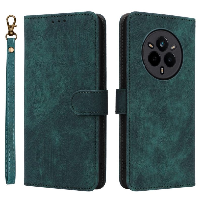 Läderfodral Realme 14 Pro 5g Telefonfodral Rfid-skydd Med Mockaeffekt Och Rem