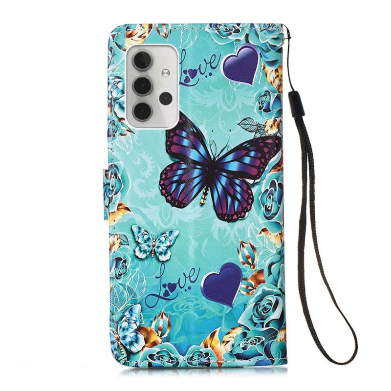 Fodral för Samsung Galaxy A32 5G Gyllene Fjärilar