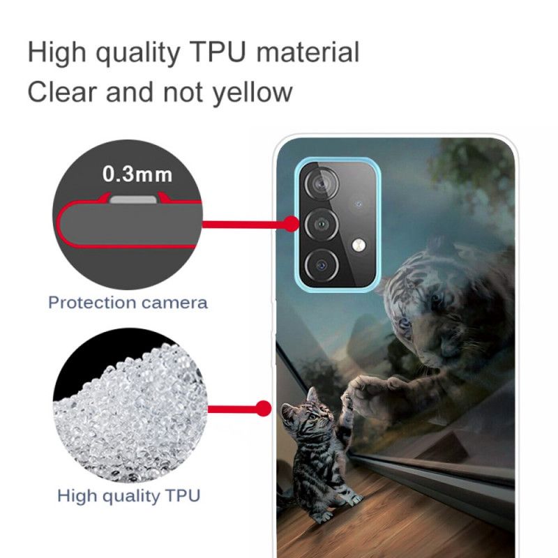 Skal för Samsung Galaxy A32 5G Grå Kattunge Dröm
