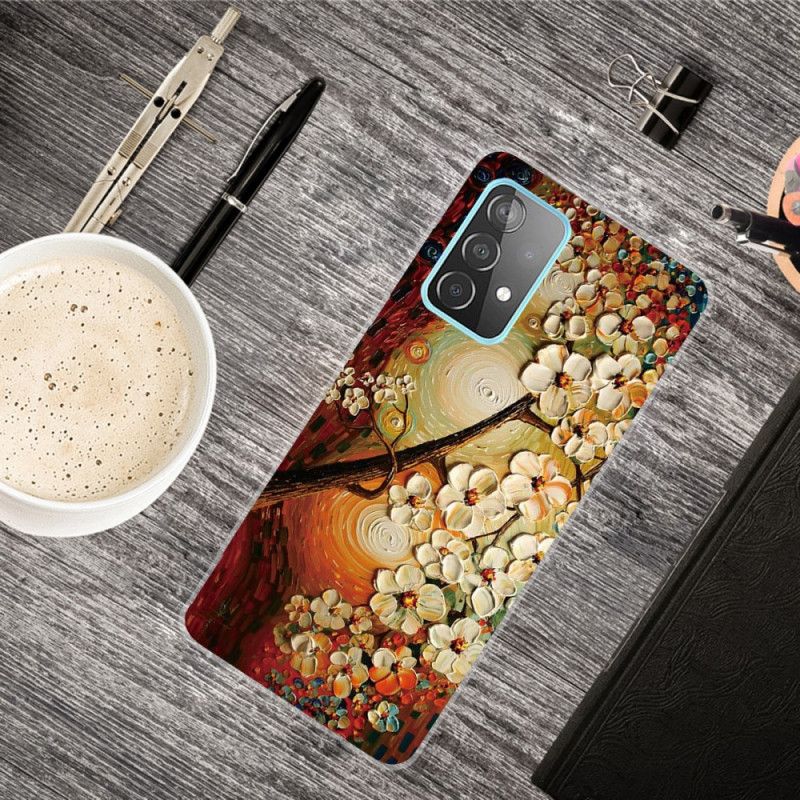 Skal för Samsung Galaxy A32 5G Orange Flexibla Blommor