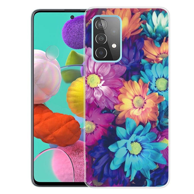 Skal för Samsung Galaxy A32 5G Orange Flexibla Blommor