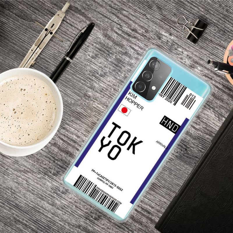 Skal för Samsung Galaxy A32 5G Svart Boarding Pass Tokyo