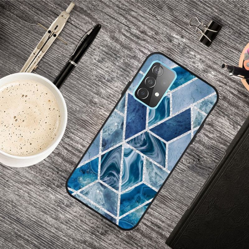 Skal för Samsung Galaxy A32 5G Vit Glitter Av Marmor