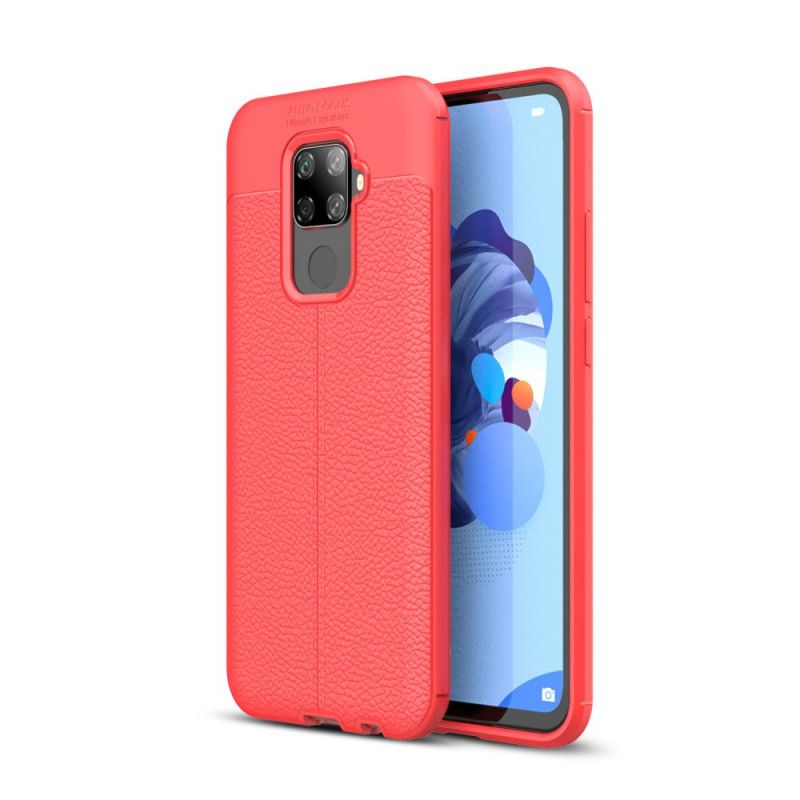 Skal Huawei Mate 30 Lite Svart Lychéläder Med Dubbla Linjer