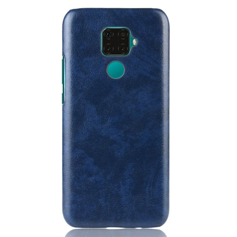 Skal Huawei Mate 30 Lite Svart Prestanda Lychee Läder Effekt