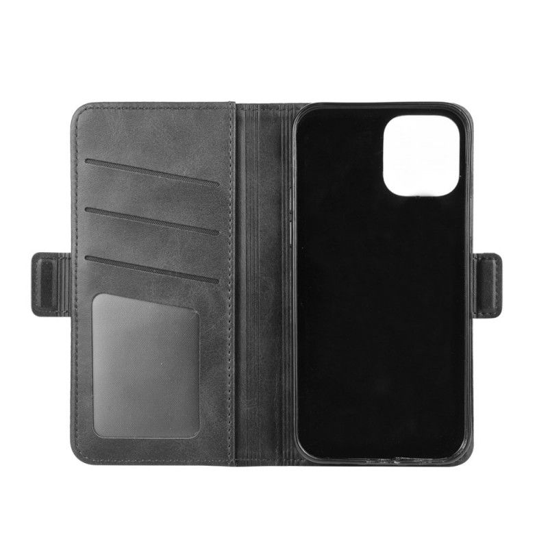 Fodral för iPhone 12 / 12 Pro Svart Dubbel Magnetisk Klaff