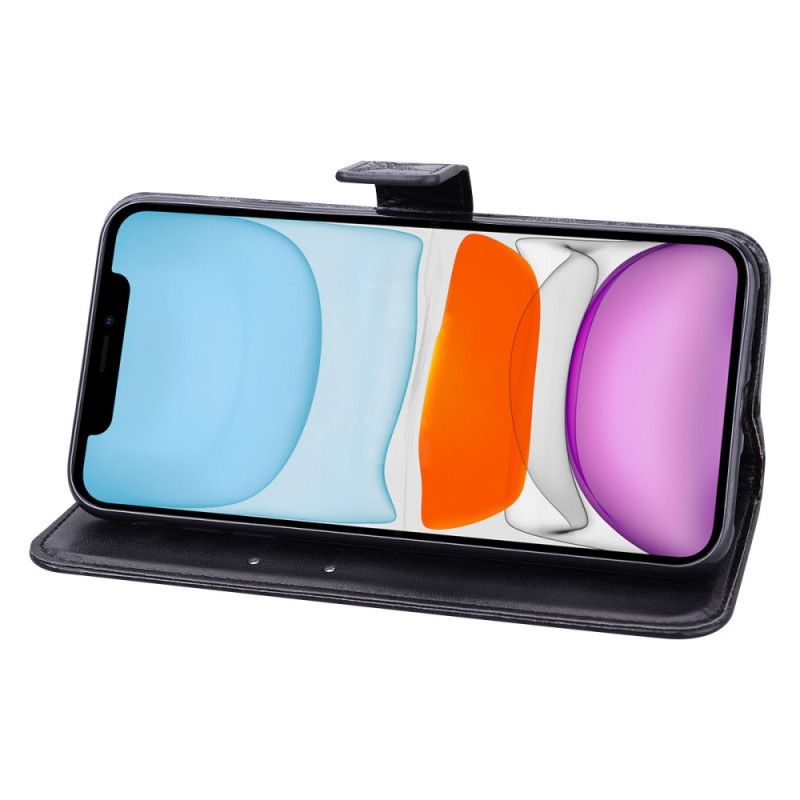 Fodral iPhone 12 / 12 Pro Svart Eiffeltornets Läderstil