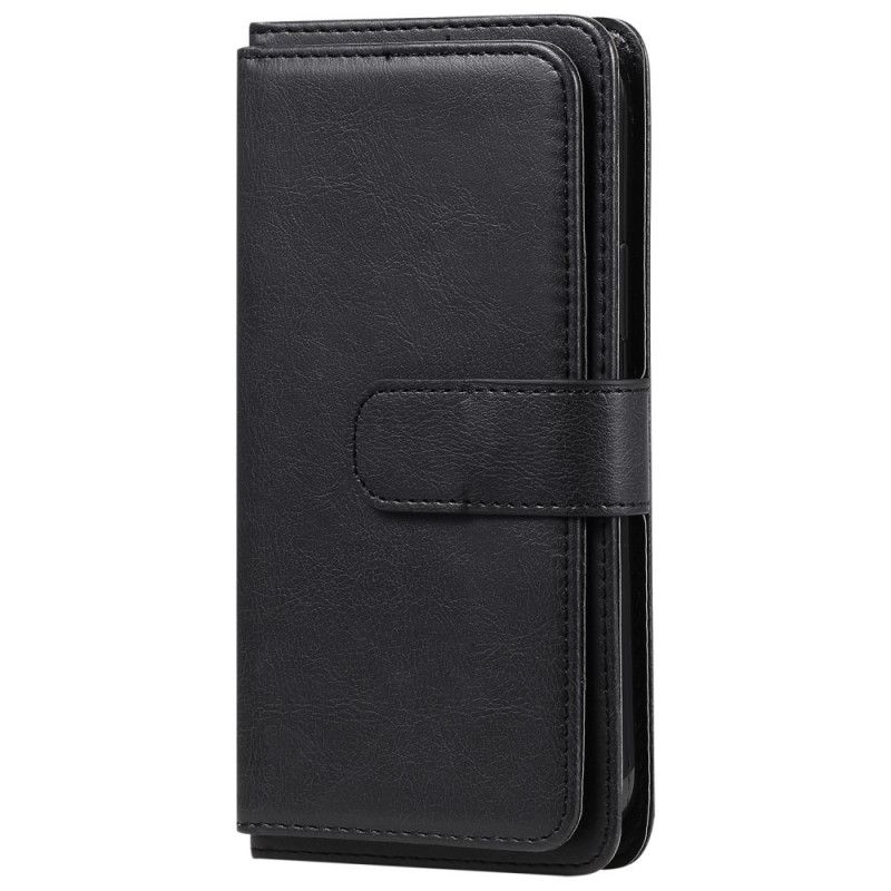 Fodral iPhone 12 / 12 Pro Svart Multifunktion 10 Kortinnehavare