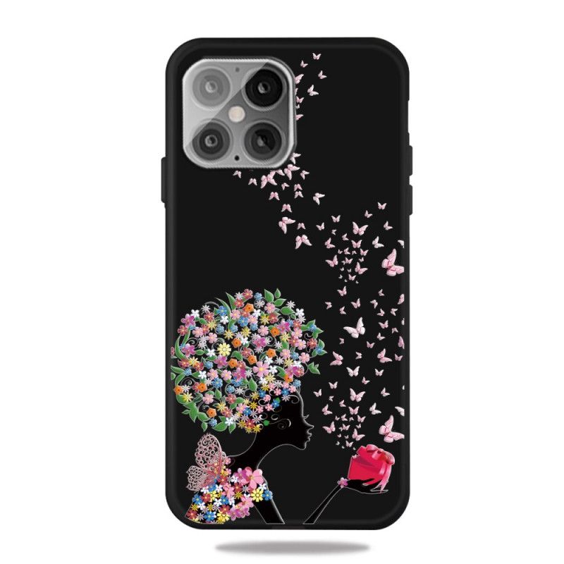 Skal för iPhone 12 / 12 Pro Kvinna Med Ett Blommigt Huvud
