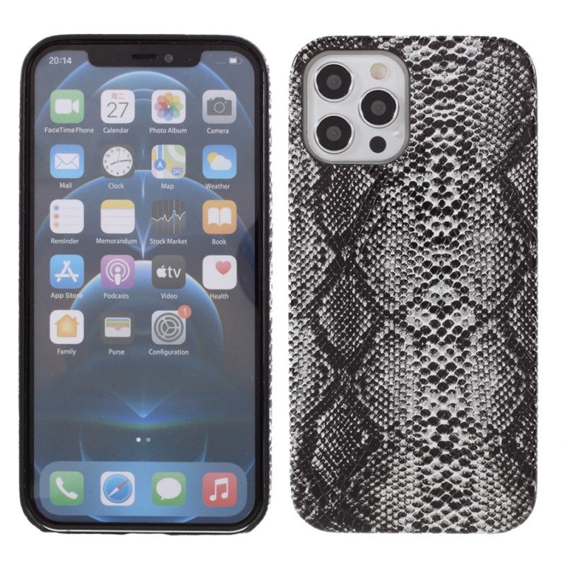 Skal för iPhone 12 / 12 Pro Svart Ormskinnseffekt