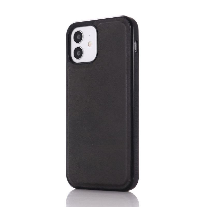 Skal för iPhone 12 / 12 Pro Svart Silikon I Lädereffekt