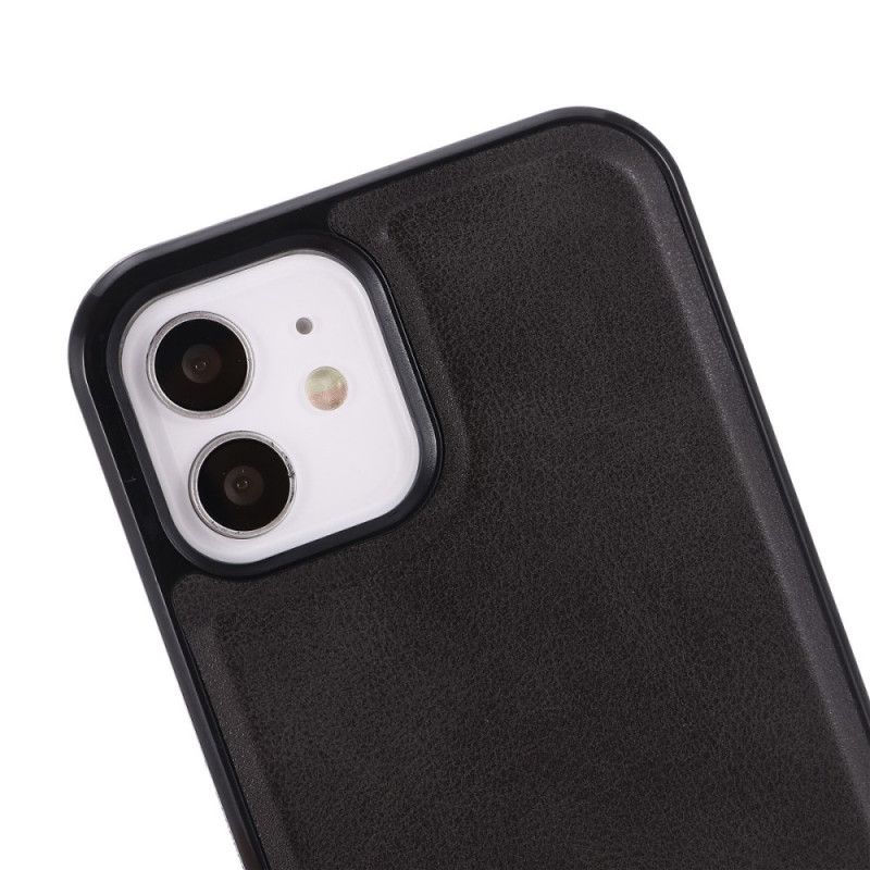 Skal för iPhone 12 / 12 Pro Svart Silikon I Lädereffekt