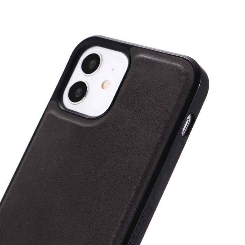 Skal för iPhone 12 / 12 Pro Svart Silikon I Lädereffekt