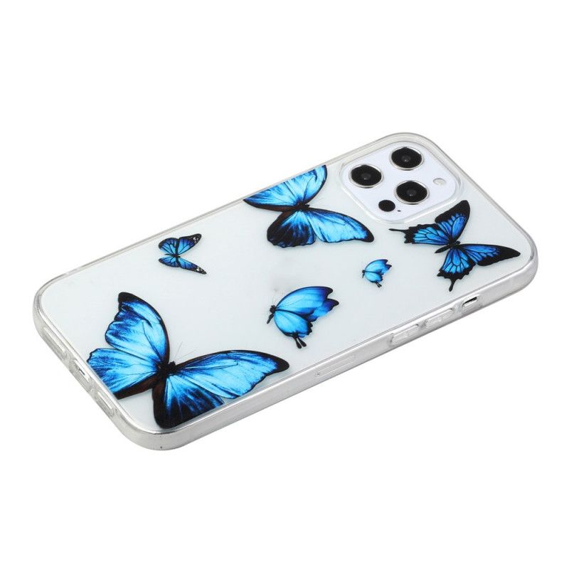 Skal iPhone 12 / 12 Pro Mobilskal Flygning Av Blå Fjärilar
