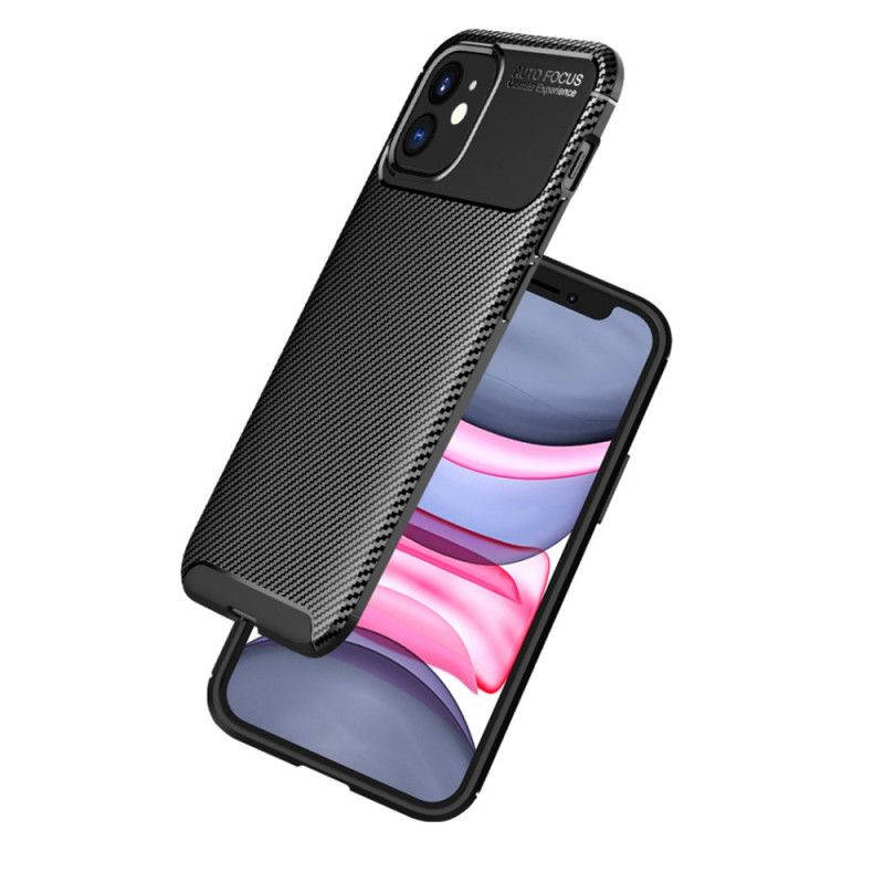 Skal iPhone 12 / 12 Pro Svart Flexibel Kolfiberstruktur