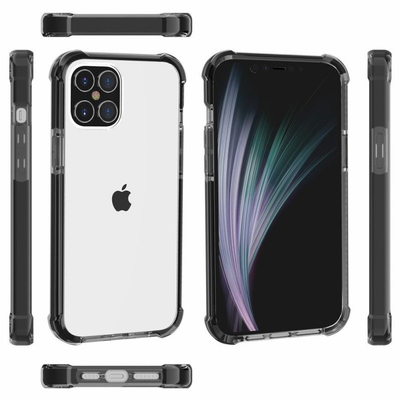 Skal iPhone 12 / 12 Pro Svart Genomskinliga Krockkuddar